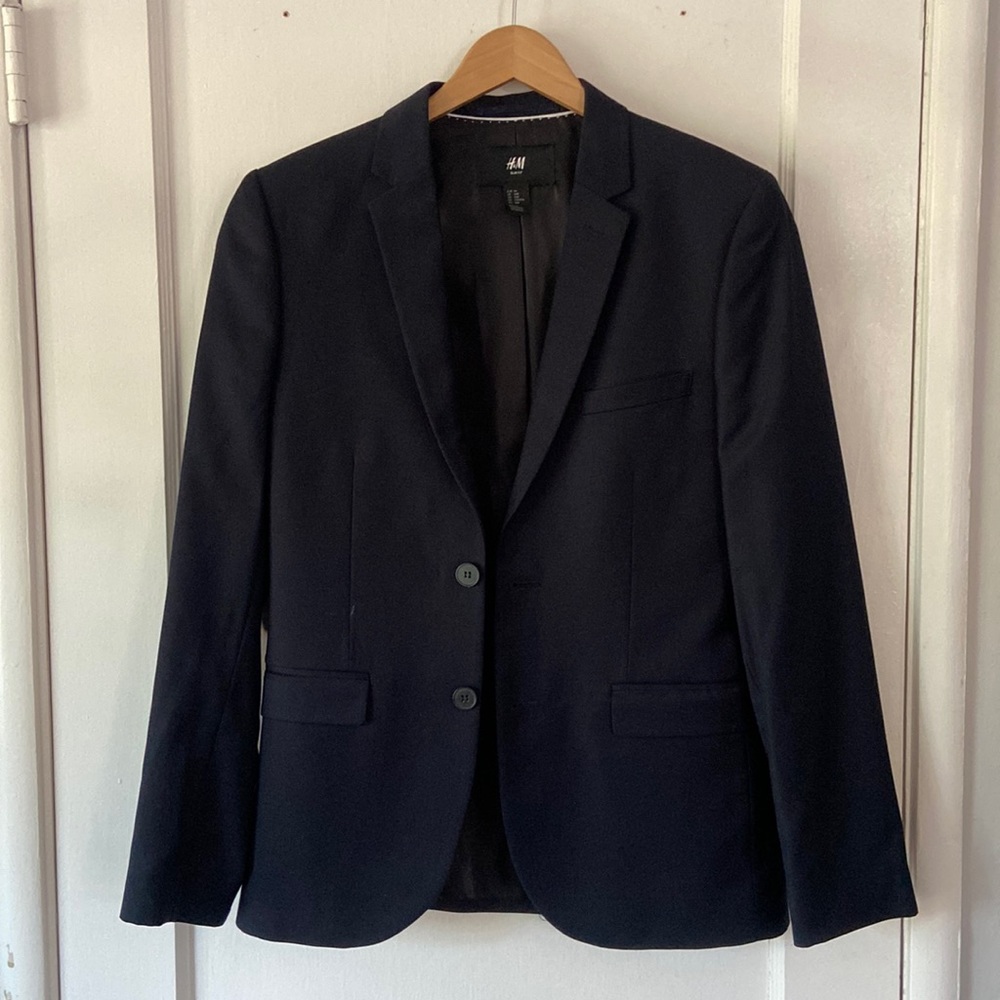 H&M Dark Navy Slim Fit Blazer